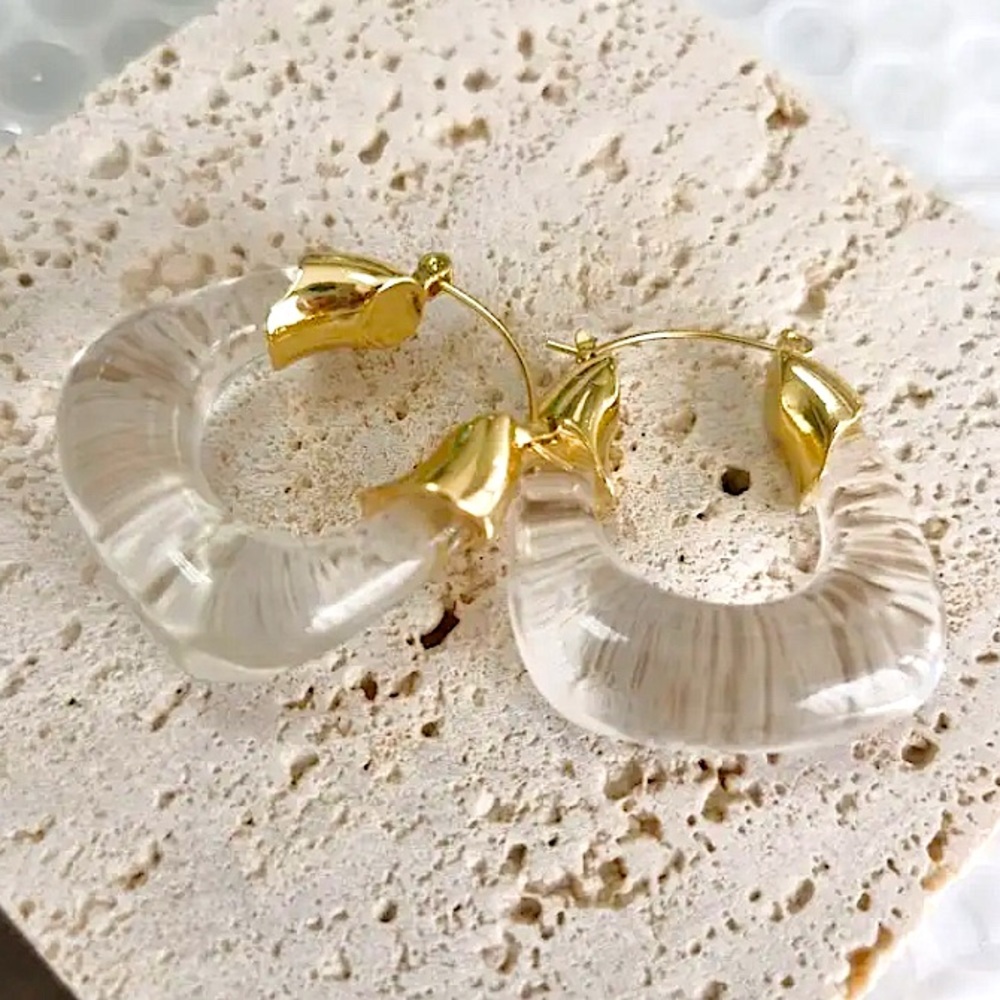 ⚜️[𝟯/$𝟮𝟴]⚜️Large Clear Acrylic Earrings NEW - Picture 6 of 8